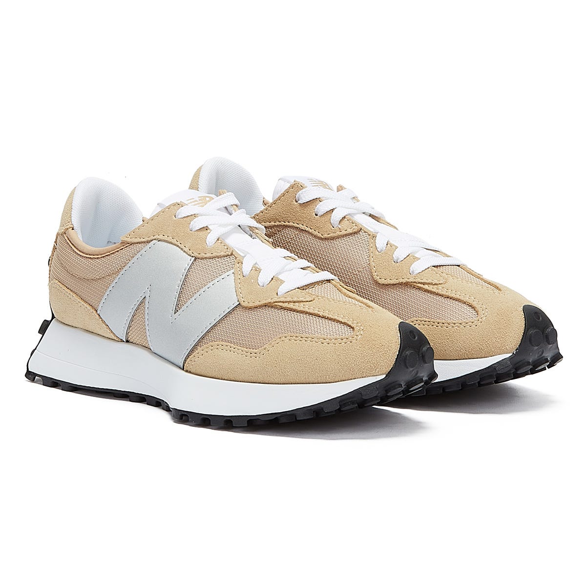 NEW BALANCE 327 WOMEN'S BEIGE / SILVER TRAINERS